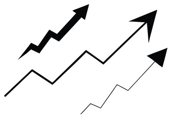 Upward Trending Arrows Graph Showing Growth Progress Success Business Financial Market Investment Chart