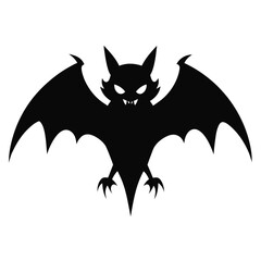 Fototapeta premium Spooky halloween bat silhouette vector graphic