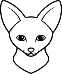 Adorable Fox Line Art Simple, Clean Vector Illustration of a Fox