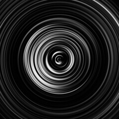 Obraz premium Black and white radial motion effect. Abstract rounded background. Grayscale curves and sphere.