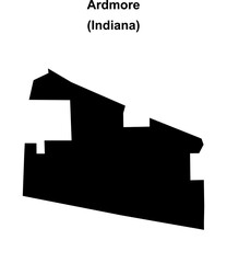 Ardmore (Indiana) blank outline map
