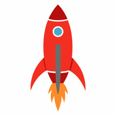 Patriotic rocket firework vector for Independence Day—features bold red, white, and blue on a white background, great for creative July 4th projects.

