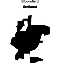 Bloomfield (Indiana) blank outline map