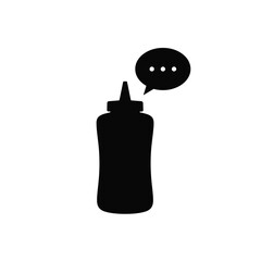 Sauce bottle icon with speech bubble design