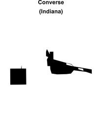 Converse (Indiana) blank outline map