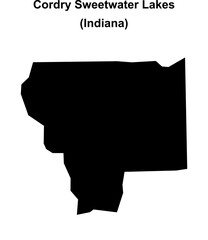 Cordry Sweetwater Lakes (Indiana) blank outline map
