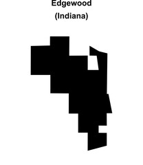 Obraz premium Edgewood (Indiana) blank outline map