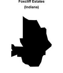 Foxcliff Estates (Indiana) blank outline map