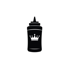 Royal sauce bottle crown design condiment icon