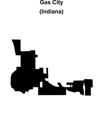 Gas City (Indiana) blank outline map