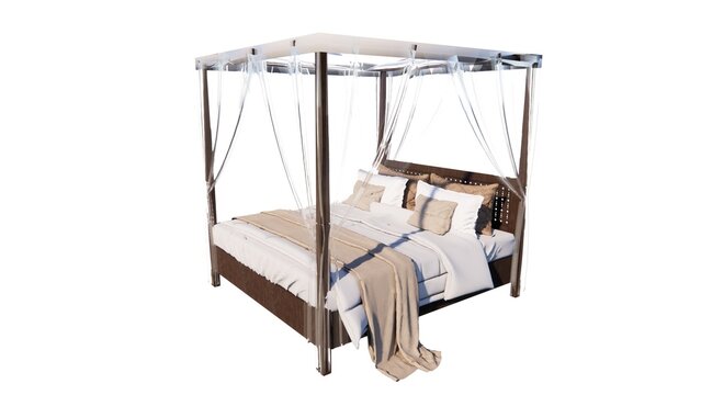 Bed models with mosquito nets make the bed safe and comfortable