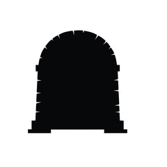 Stone archway tunnel entrance silhouette design