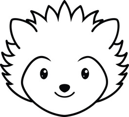 Obraz premium Adorable Bunny Rabbit Face Simple Line Art Illustration
