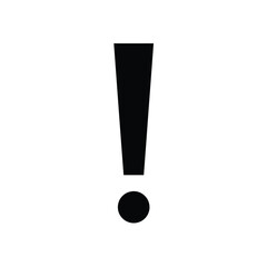 Black exclamation mark symbol alert sign