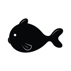 sea animal silhouette vector illustration