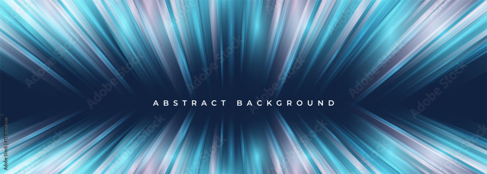 Poster white and blue speed lights motion effect on dark blue background. abstract fast movement futuristic