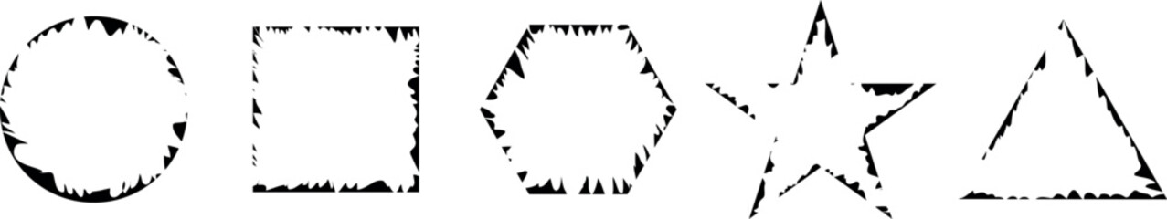 Hand Drawing Shape Clipart Set with Realistic Drop Shadows: Ripped Page Elements for Retro-Inspired Textures, Layouts, and Collages