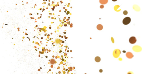 Radiant Festivity: Spectacular 3D Illustration Showcasing Radiating gold Confetti