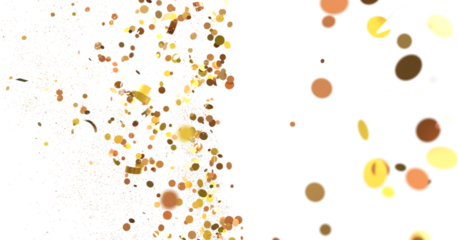 Radiant Festivity: Spectacular 3D Illustration Showcasing Radiating gold Confetti