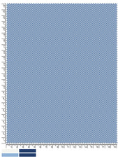Close Up View of a Blue and White Woven Fabric Swatch with Ruler detailed view