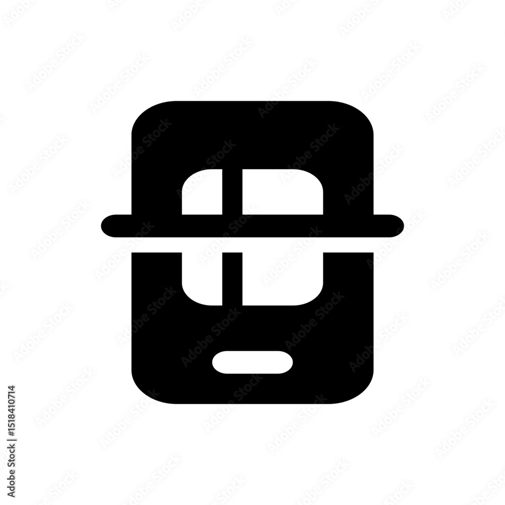 Poster browser window icon with three circles and a three dimensional cube shape in black and white color s