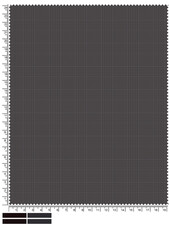 Dark Gray Fabric Swatch with Ruler Markings and Color Samples for Textile Design detailed view