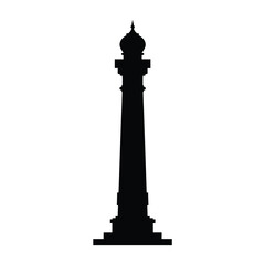 Obraz premium Tall monument silhouette black and white