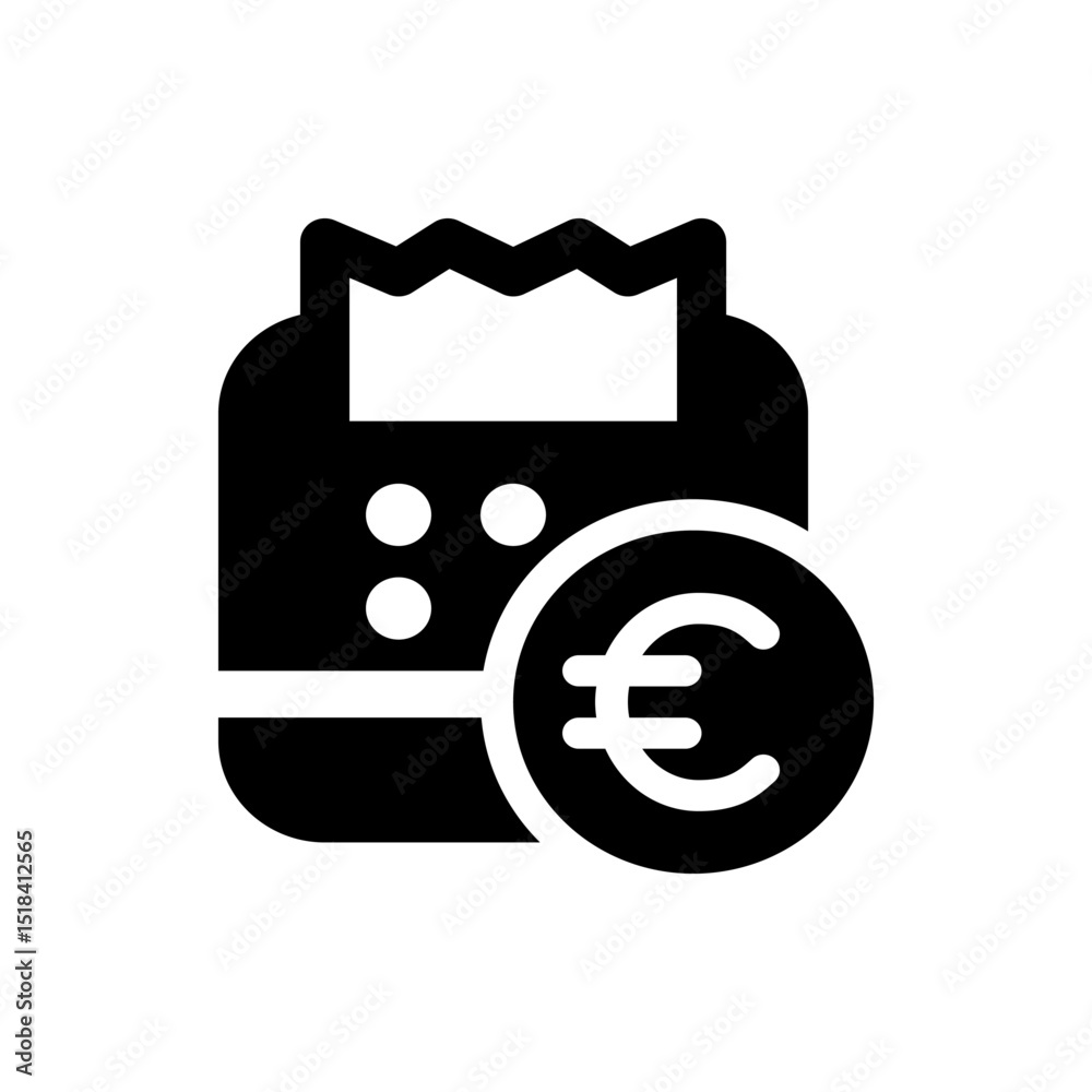 Poster black rounded square with horizontal white lines of varying lengths representing text alignment left