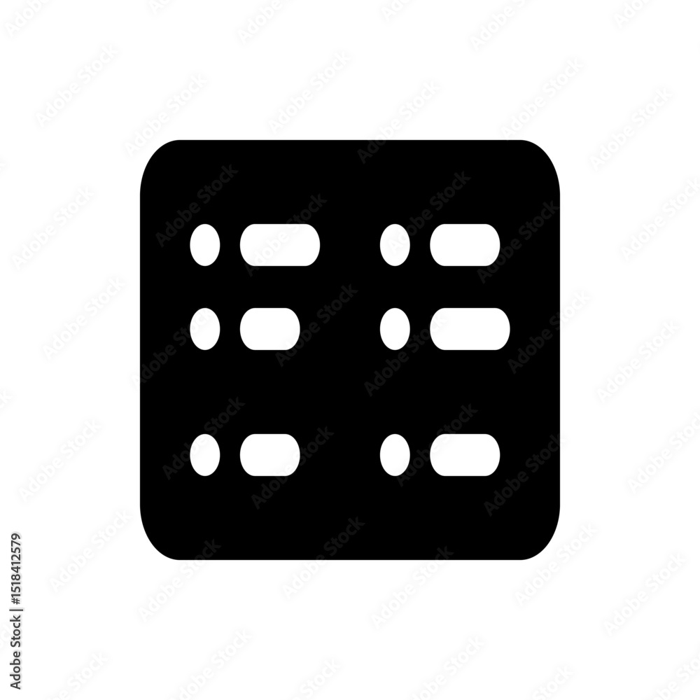 Poster black rounded square containing three horizontal white lines evenly spaced inside representing menu 