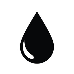 Single black water drop icon symbol design