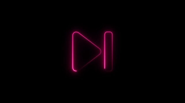 Abstract glowing play next button icon.media next button.