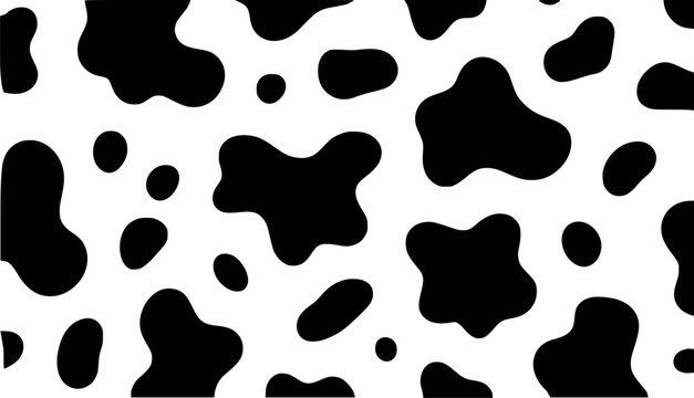 Black and white cow pattern seamless background design