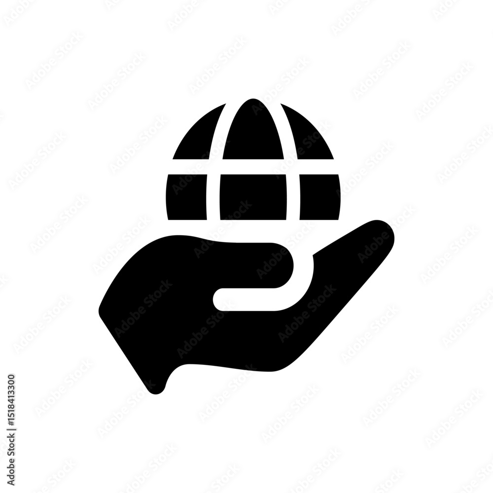 Poster abstract design featuring four white angled shapes within a black circle creating a symmetrical patt