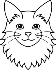 Fototapeta premium maine head icon line art vector illustration on transparent background