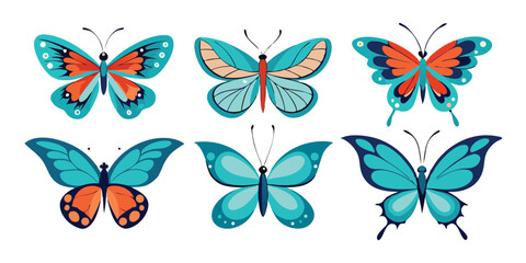 a set of blue Tranquil Spin Butterfly, Mystic Wink Butterfly, Floating Muse Butterfly, Illusion Flight Butterfly, Moonlit Skip Butterfly, Gentle Leap Butterfly,