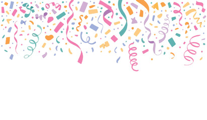 Fototapeta premium Colorful Confetti Streamers Celebration Background for Parties