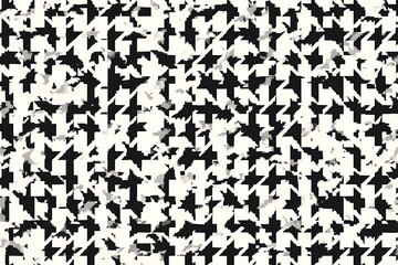 Abstract distorted houndstooth pattern in black white