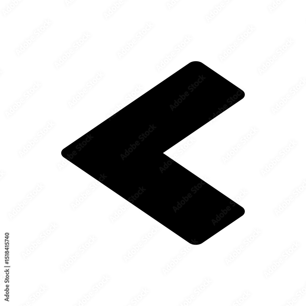Poster black diagonal arrow extending from the lower left to the upper right with rounded arrowheads shape