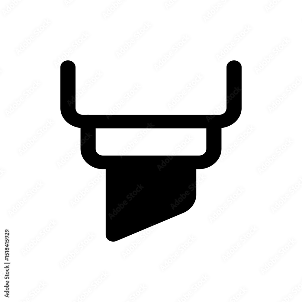 Aufkleber black descending list icon with an arrow pointing down indicating sorting or ordering functionality