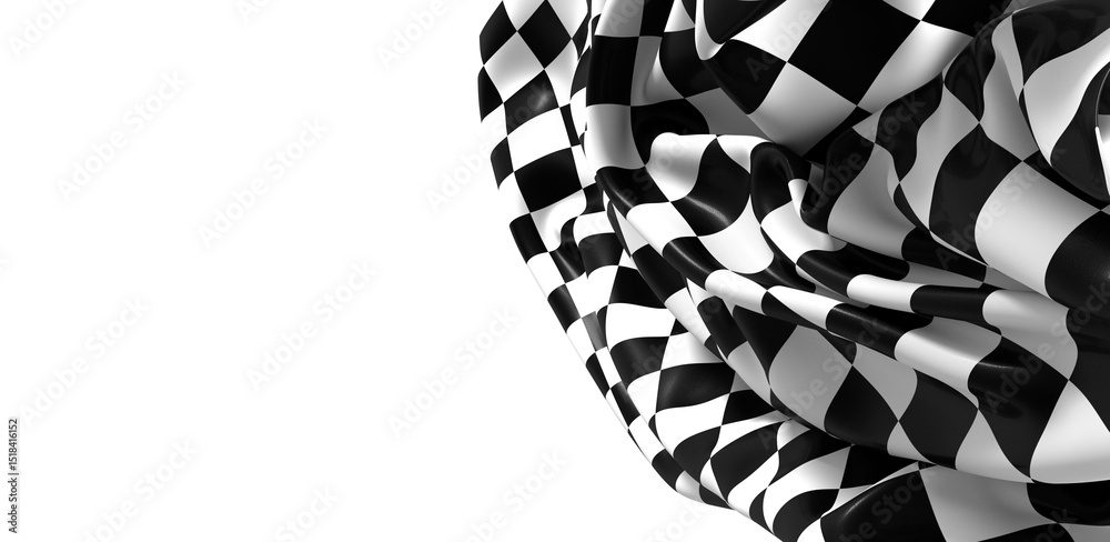 Aufkleber Black and white checkered abstract background. Race background with space for text. Racing flag