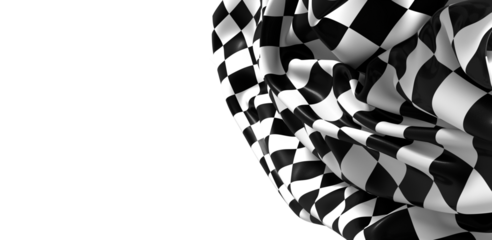 Black and white checkered abstract background. Race background with space for text. Racing flag