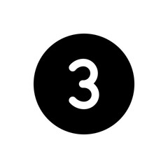 Numerical 3 number icons black color icons