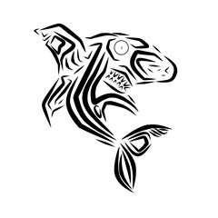 tribal fish tattoo shark illustration 