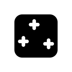 Fototapeta premium Illustration of a black kitchen oven with a white interior and three white circles on the top panel