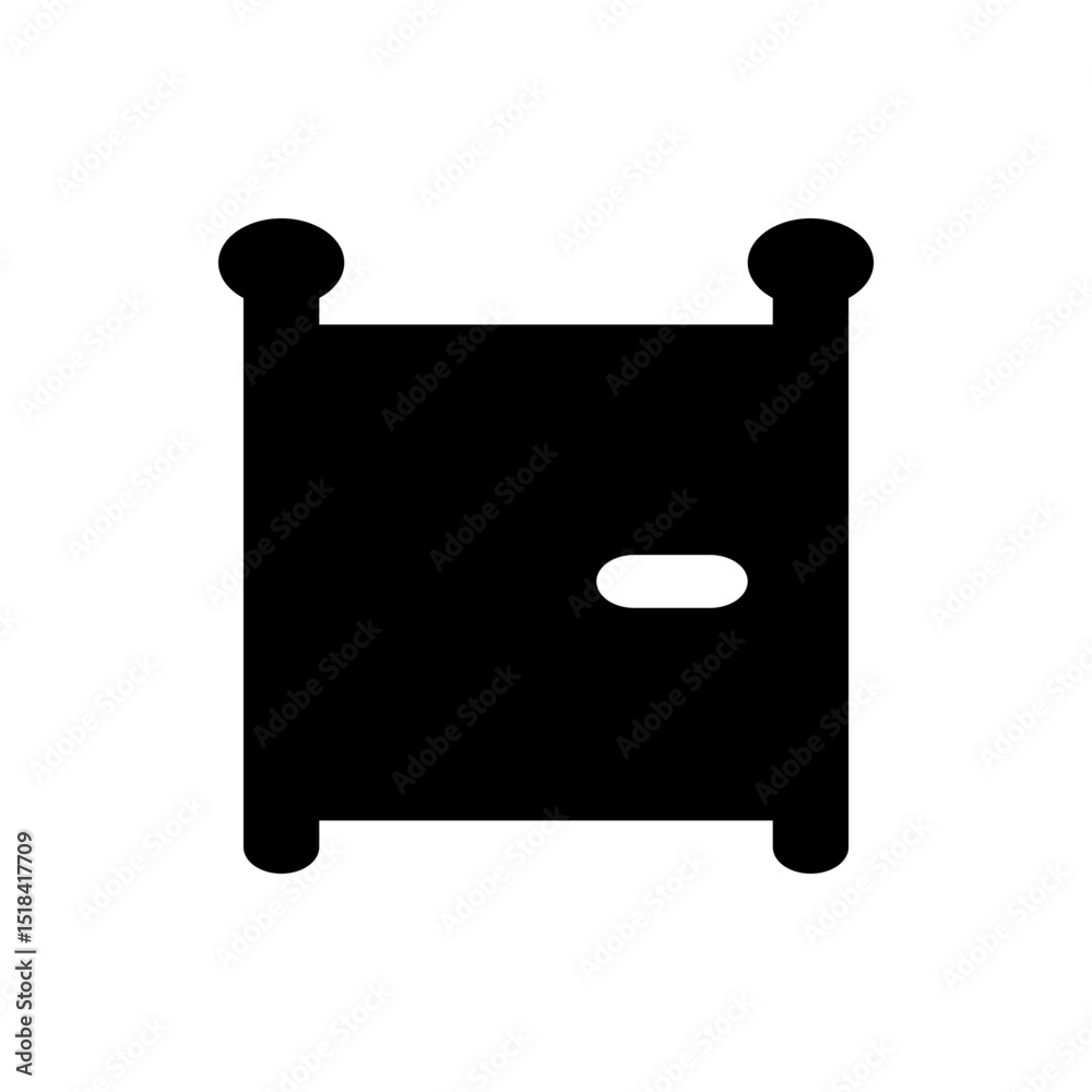 Poster two arrows pointing towards a horizontal line indicating compression or squeezing action in black co