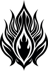 Metallic Flame Pattern Icon Vector Shallotte on white background