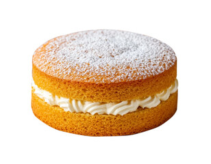 Sponge cake on transparent background. AI generated.