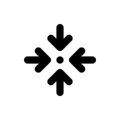 Arrow point in middle direction black color icons