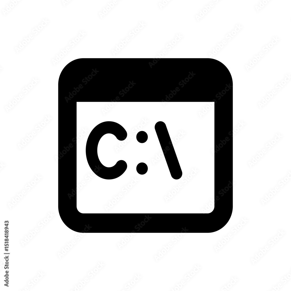 Poster illustration of a black handheld device with a screen and three buttons in a simple vector design st