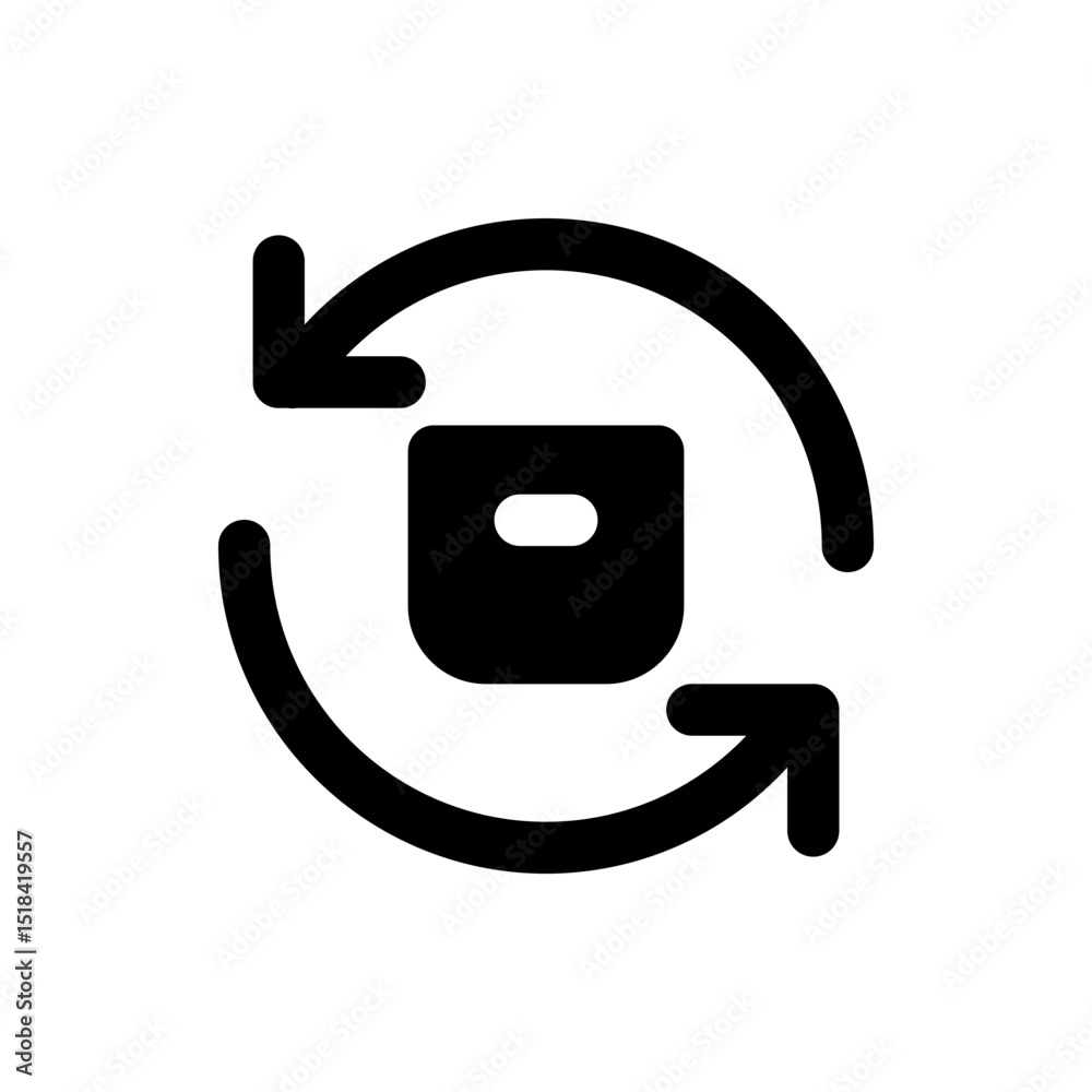 Poster black vertical bar centered between two dot matrix squares on a white background creating a simple d